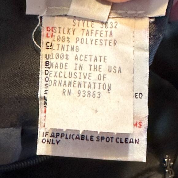 Vintage LAZARO Sleeveless Cocktail Dress Sz 10 Satin Jeweled Wedding Pewter Gray - Picture 13 of 15